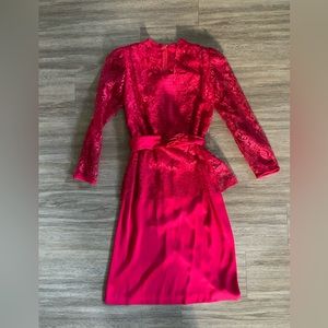 Pink handmade lace dress